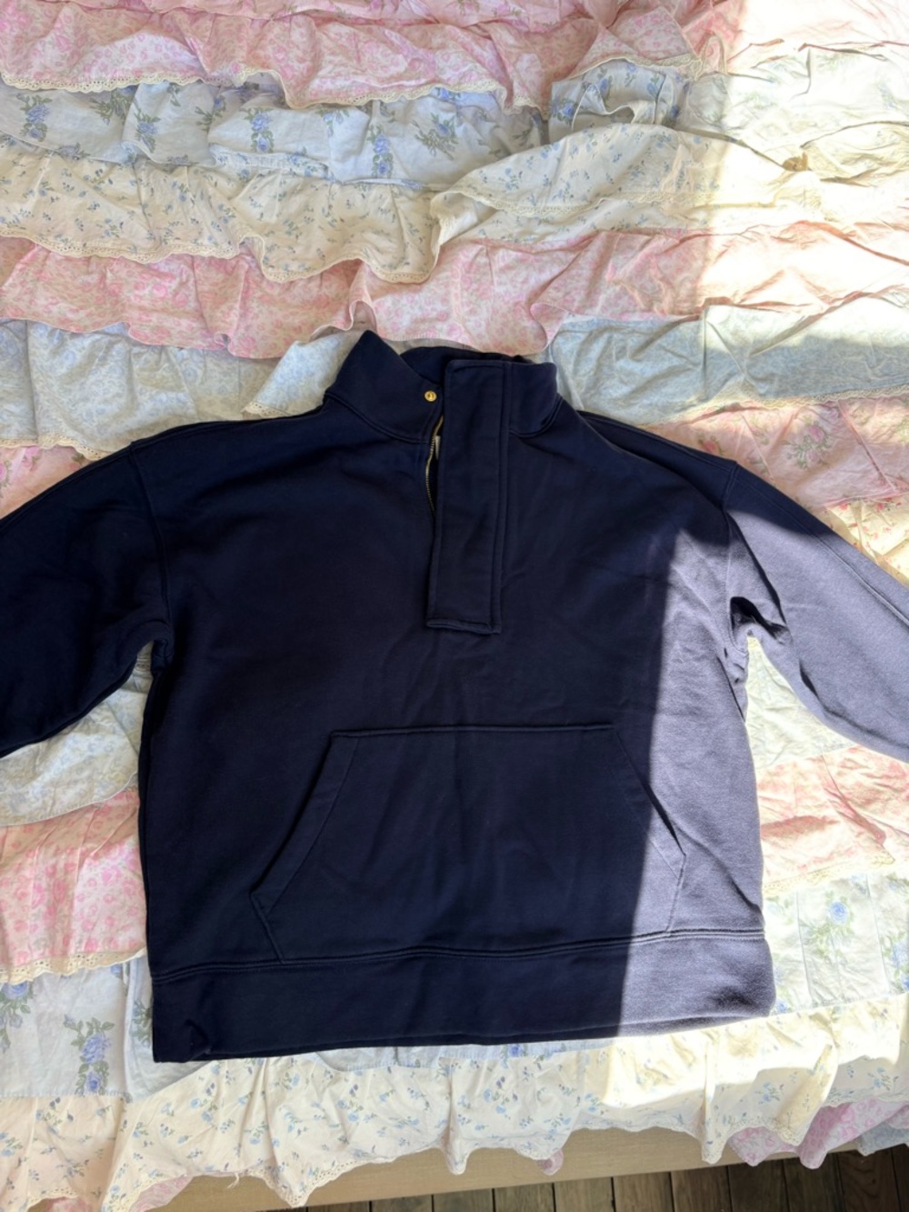 A New Day Women’s Navy Zip-Front Funnel-Neck Sweater
